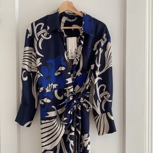 NWT Zara Medium Silky Resort Wear Wrap Dress